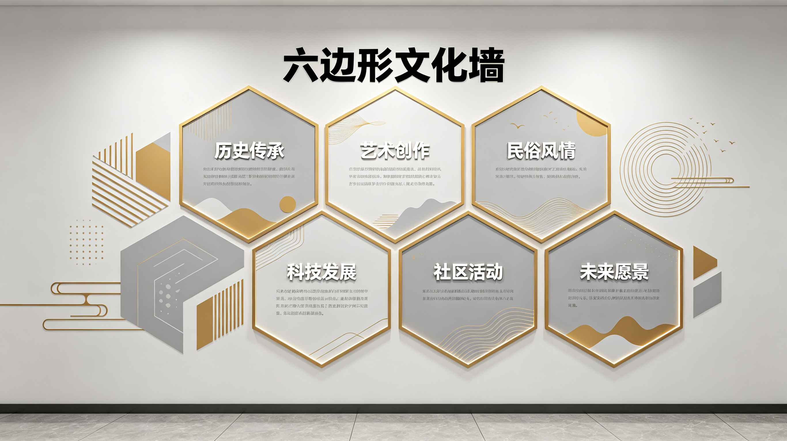 华安企业文化墙 | 六边形信息美学